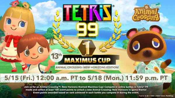 Get ready to stack your furniture with an Animal Crossing: New Horizons event for Tetris 99