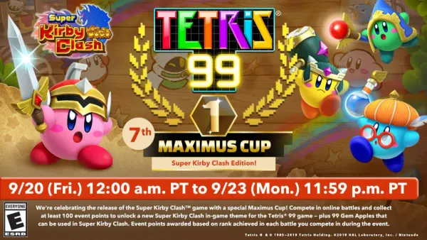 Get ready for a clash royale as Tetris 99 gets another Maximus Cup event this weekend with Super Kirby Clash