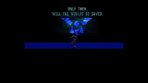 Deltarune cover image where the protagonist, Kris, observes the in-game prophecy.
