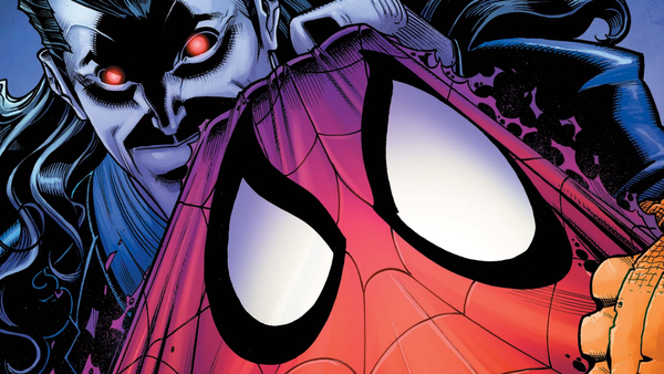 Morlun holds the torn mask of Spider-Man on the cover of Spider-Man '94 #3 from Marvel Comics