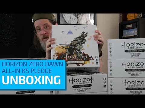 Horizon Zero Dawn The Board Game massive all-in Kickstarter pledge unboxing
