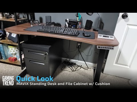 Quick Look - MAVIX Standing Desk and File Cabinet w/ Cushion