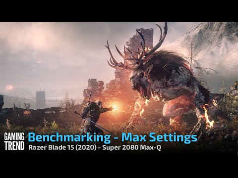 The Witcher III Wild Hunt - Razer Blade 15 2080 Super Max-Q benchmark [Gaming Trend]