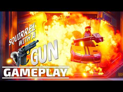 Squirrel with a Gun First Boss Gameplay - PC [GamingTrend]