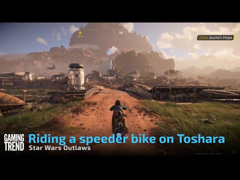 Star Wars Outlaws preview - Riding a speeder bike on Toshara in 4K