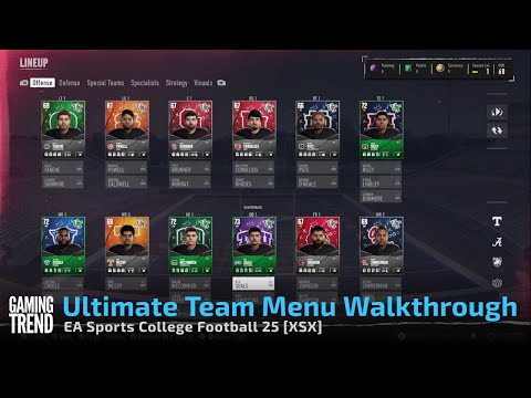 College Football 25 -- Ultimate Team Menu Walkthrough