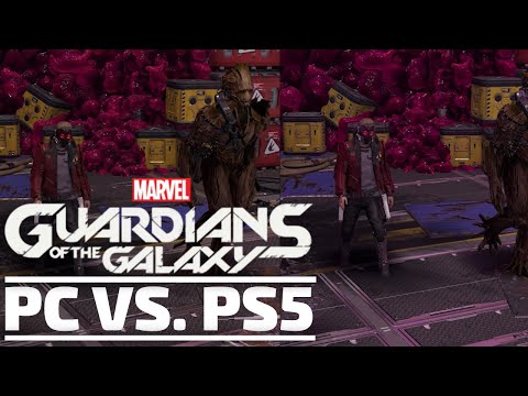 Marvel&#039;s Guardians of the Galaxy - 4K side by side comparison [PC vs PS5] - [Gaming Trend]