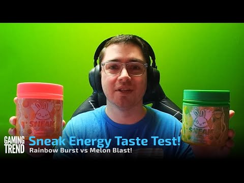 PINK VS GREEN! Sneak Energy Rainbow Burst vs Melon Blast Taste Test! [Gaming Trend]