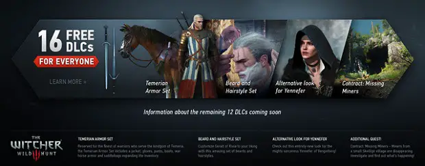 The Witcher 3 is Getting 16 Free DLC Packs