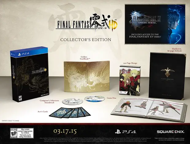 Final Fantasy Type-0 Collector's Edition Revealed, Only First Shipment to Contain FFXV Demo