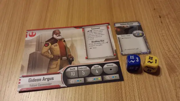 Gideon Argus' hero sheet, starting weapon with attack dice