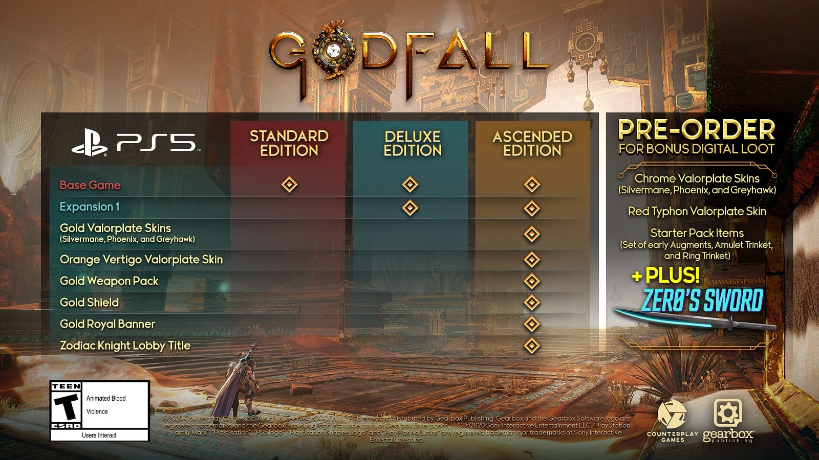 Godfall, Gearbox, PlayStation 5, (Physical Edition)