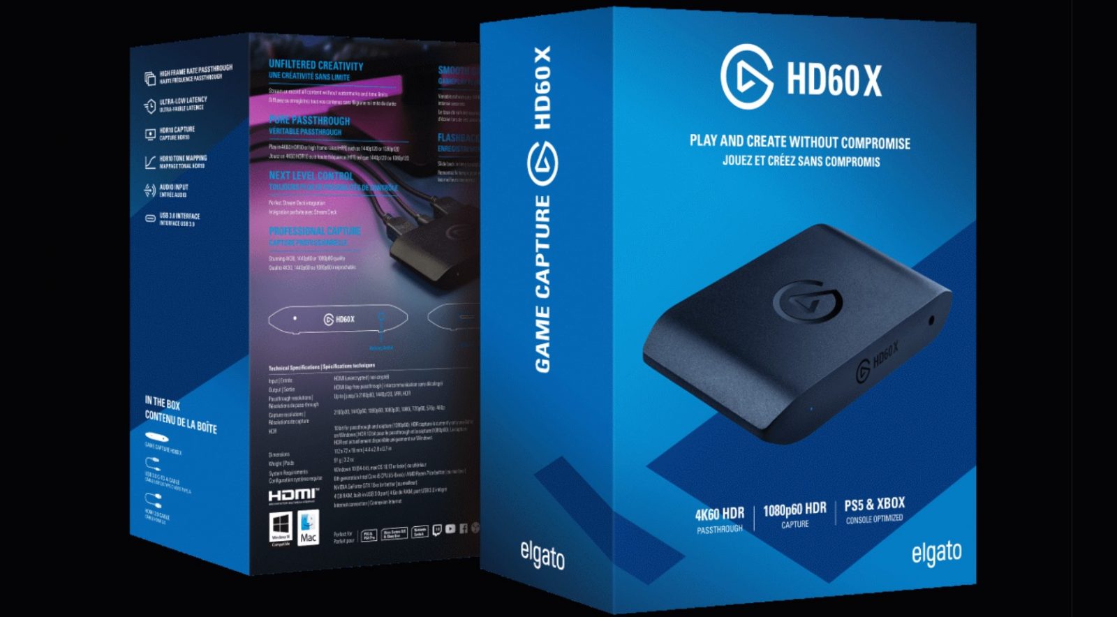 Elgato HD60 X - Stream and record in 1080p60 HDR10 or 4K30 with ultra-low  latency on PS5, PS4/Pro, Xbox Series X/S, Xbox One X/S, in OBS and more
