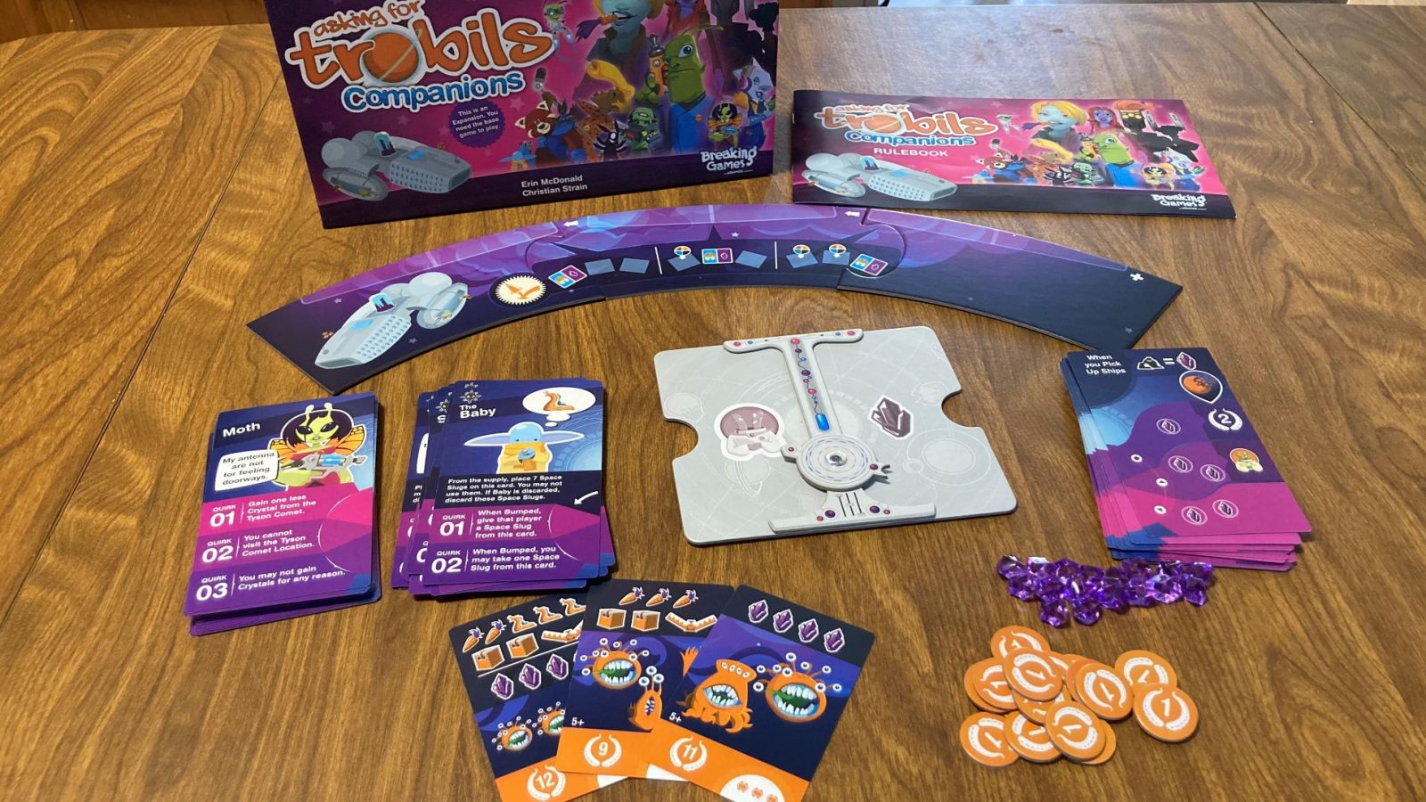 Components from Asking For Trobils: Companions expansion including box top and instruction booklet