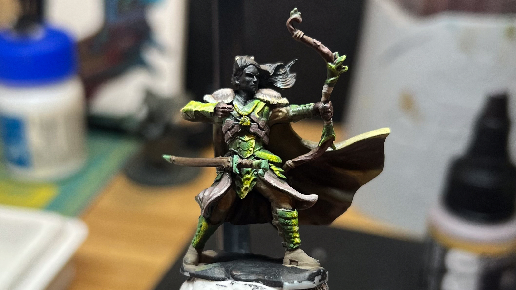 Elf model during painting