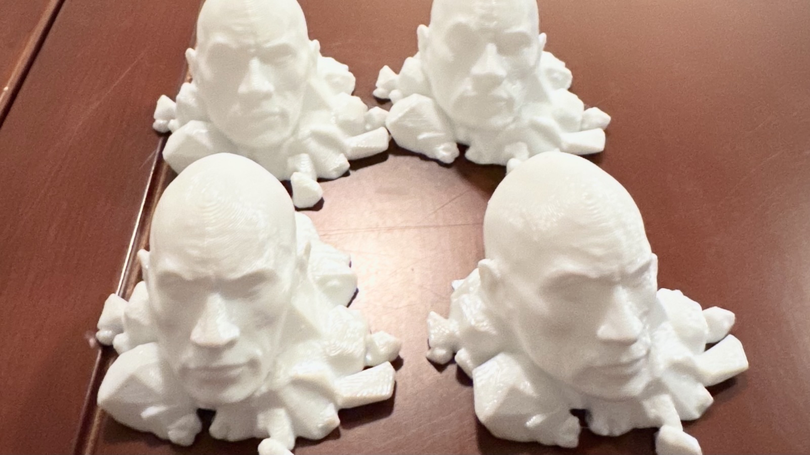 Multiple 3D printed Dwayne the Rock Johnsons